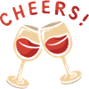 Cheers! Two wine glasses