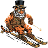 Steampunk Tiger Skier Alps Slope
