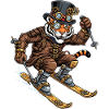 Steampunk Tiger Skier With Top Hat