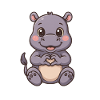 Cute hippopotamus with heart hands