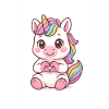 Süßes Einhorn mit Herzhänden