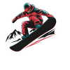 Snowboarder snowboarding