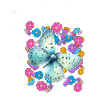 Retro butterfly flowers 60s