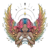 Serene Winged Dreamer Illustration