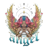 Celestial Angel with Multicoloured Wings