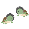Tortues de l’espace mignonnes