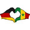 Germany Senegal flag hands heart shape