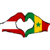 Austria Senegal Flag Hands Heart Shape