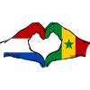 Holland Senegal flag hands heart shape