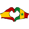Espagne Sengal drapeau mains coeur
