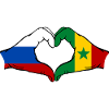 Russia Senegal Flag Hands Heart Shape