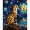 Guépard Léopard Style Van Gogh Étoilé