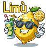Lemon Character with Sunglasses and Cocktail