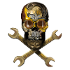 Steampunk skull with tools