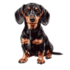 Charming dachshund portrait on fabric
