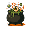 Spooky Witches' Cauldron Illustration