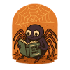 Spider reader insect design with sunset