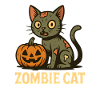 Scary Halloween cat with pumpkin