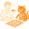 Skeleton meets tiger in board game