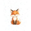 Fox with snowflakes