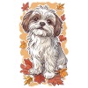 Shih Tzu autumn leaves