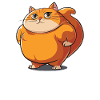 Fat cat with funny saying karen