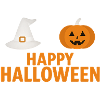 Halloween Pumpkin & Witch Hat Design