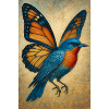 Flying Bird with Butterfly Wings