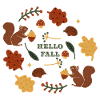 Autumnal nature motif with squirrels