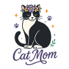 Cat Mom Florale Katzenliebe für Katzenmamas
