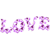 Love motif with lilac flowers