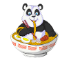 Panda Chef mit Nudelschüssel Design