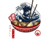 Kawaii Wave Ramen Bowl Design