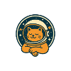 Space cat with astronaut helmet