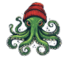Octopus with red hat