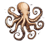 Detailed octopus design with texture