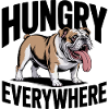 Bouledogue affamé partout