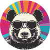 Bear portrait with retro sunglasses