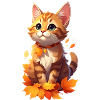Katze im Herbst