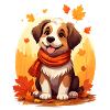 Dog in autumn
