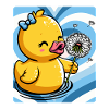 Cute duck charm with dandelion