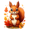 Cute squirrel in autumn