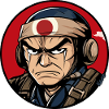 Krieger Samurai Cartoon Design