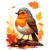 Rotkehlchen im Herbst
