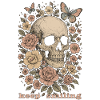 Keep smiling - Skull & Flowers