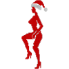Silhouette with Santa hat