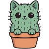 Cute Cactus Kitten Design