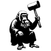 Monkey judge with giant hammer