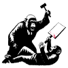 Aggressive monkey fight motif