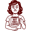 Morning grouch woman with coffee